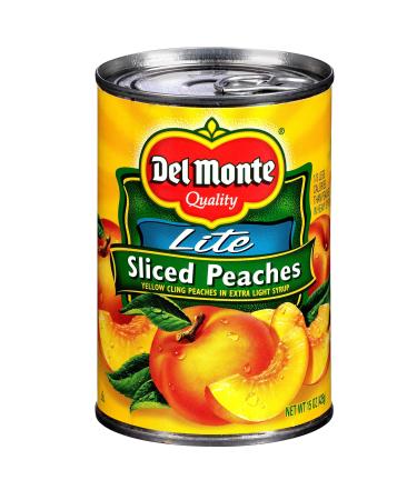 Del Monte Lite Sliced Yellow Cling Peaches in Extra Light Syrup 15oz (Pack of 6)