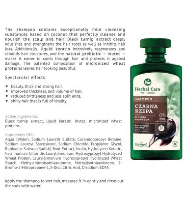 Herbal Care BLACK RADISH Shampoo & Conditioner Set - Anti-Hair Loss Treatment from Poland | 330ml & 200ml - Buy Online on SooperMarket.com