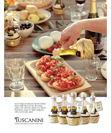 Tuscanini Black Truffle Oil with Real Truffle Shavings 250ml (2 Pack) - Premium Italian EVOO, Cold-Pressed, All Natural & Non GMO - Buy Online on SooperMarket.com