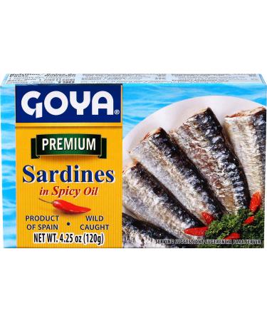 Goya Foods Premium Sardines in Spicy Oil, 4.25 Ounce (Pack of 25)