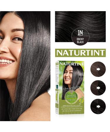 1 Box Permanent Hair Color in 1N Ebony Black - Long-Lasting Formula - Buy Online on SooperMarket.com