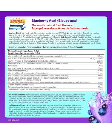 Emergen-C Immune+ 1000mg Vitamin C Powder Supplement Drink Mix Immune System Booster Blueberry Acai 24 Packets Blueberry-Acai 24 Count (Pack of 1) - Buy Online on SooperMarket.com