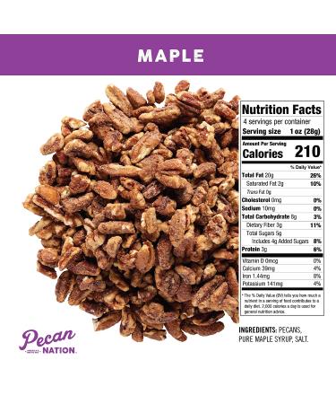 Pecan Nation Maple Flavored Roasted Sweet Pecan Pieces 4 oz - Natural, Antioxidant-Rich, Non-GMO Nut Snack for Adults & Kids - Buy Online on SooperMarket.com