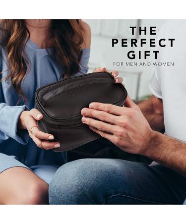 Sandalwood Bath Gift Set for Him - Personal Care Spa Kit in Leather Bag | Relaxing Man Gift Basket with Shower Gel, Bubble Bath, Body Oil, Bath Bomb & More - Buy Online on SooperMarket.com