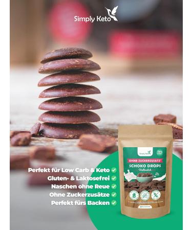 Simply Keto Lower Carb Chocolate Drops 200g | Sugar-Free Full Milk Snack | Ideal for Keto & Low-Carb Diets - Buy Online on SooperMarket.com