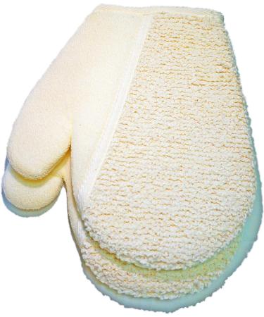 2Pack Exfoliating Soft Terry Cloth Gloves Mitten for Deep Skin Exfoliation - Men and Women Bath Spa and Shower Scrub Mitt - Buy Online on SooperMarket.com