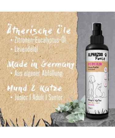 Alphazoo ByeByeVloh Anti Flea Spray 500ml | Natural Flea Remedy for Cats Dogs & Horses | Immediate & Long-Term Protection Against Itching - Buy Online on SooperMarket.com
