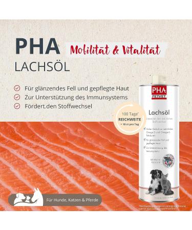 Buy PHA Salmon Oil for Dogs Cats & Horses | Sustainable Omega 3 & 6 Fatty Acids from Norway - 1L (1000ml) - Buy Online on SooperMarket.com
