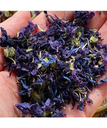 'Melody Blue' - 50g- Dried Edible Flower Petals - Blue Cornflower and Purple Mallow - Food Grade - Culinary - Cake - Bake - Decoration (342) - Buy Online on SooperMarket.com
