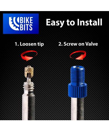 Presta to Schrader Valve Adapter - Convert French/UK to US - Red - Buy Online on SooperMarket.com