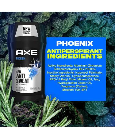 AXE Phoenix Antiperspirant For Men 48H Sweat & Odor Protection Mint & Rosemary Stay Dry For 48H With Men's Deodorant 2.7 oz (Pack of 2) - Buy Online on SooperMarket.com