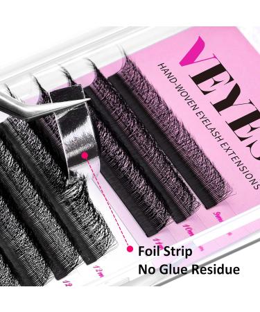 VEYES INC YY Lash Extensions Tray - C/D Curl 9-15mm Mixed Length Premade Volume Eyelash Fans | Professional Supplies Matte Black 5D-W 0.07 D-curl - Buy Online on SooperMarket.com