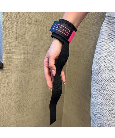 FITGIRL Wrist Straps for Women - Gym Lifting Wraps for Improved Muscle Gain in Legs, Back, Shoulders, and Core (Black) - Buy Online on SooperMarket.com