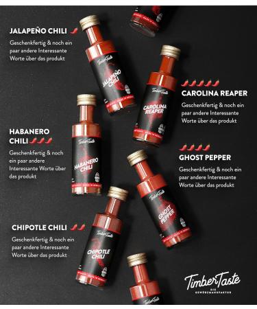 Timber Taste Chili Sauce Gift Set - 5 x 40ml Premium Hot Sauces | Perfect Father's Day Gifts for Men & Women | Gourmet Chili Sauces Collection - Buy Online on SooperMarket.com