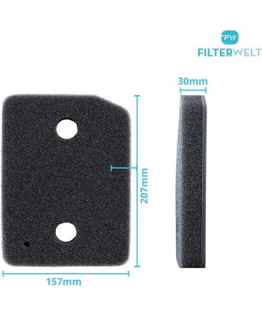 Buy 2 Set Filter for Miele T1 9164761 Dryer - High-Quality Foam & Sponge Lint Filter for Heat Pump Dryers | 207 x 157 x 30mm - Buy Online on SooperMarket.com