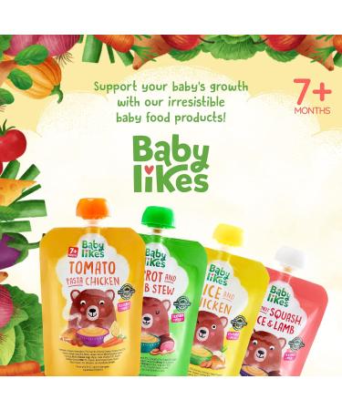 Organic Halal Baby Food Pouches - Stage 2 Carrot Lamb Puree 12x130g for 7+ Months - Buy Online on SooperMarket.com