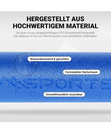 Premium Yoga Roll & Pilates Fascia Roller - 90 x 15 cm - Blue for Stretching & Recovery - Buy Online on SooperMarket.com