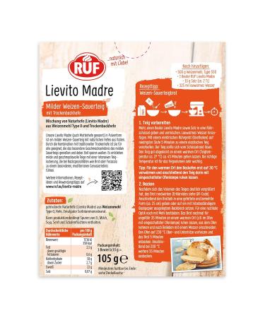 Buy Ruf Lievito Madre Sauerig - Mild Wheat-Sour Dough for Bread Baguette & Focaccia | 3x35g - Premium Dried Yeast for Baking - Buy Online on SooperMarket.com
