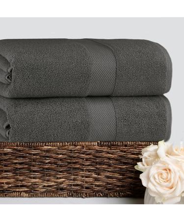 COTTON CRAFT Hotel Spa Luxury Bath Sheet 2 Pack - Oversized 40x80 - 700 GSM Cotton - Soft & Absorbent - Grey Towel Set - Buy Online on SooperMarket.com