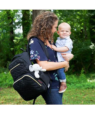 Fisher Price Diaper Bag Backpack - Signature Collection  with Cell Phone and Tablet Pockets and Stroller Clips (Black) - Buy Online on SooperMarket.com