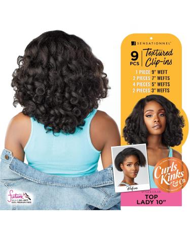 Sensationnel Clip in Top Lady - 10 inch Textured 9 Piece Pack for Volume - CK&CO Protective Style (1B) - Buy Online on SooperMarket.com
