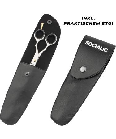 Socialic Effilting Scissors | Premium 16.5 cm Stainless Steel Thinning Scissors with Etui | Sharp Hair Clipper for Men & Women | Precise Hair Cutting Tool - Buy Online on SooperMarket.com