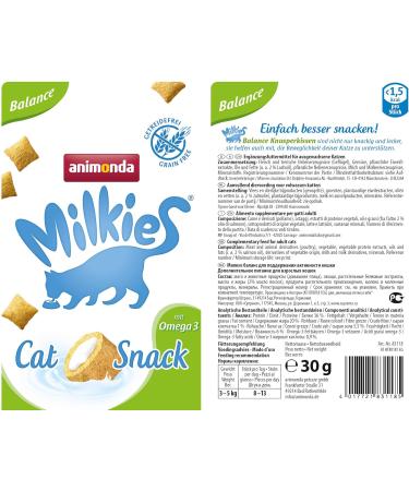 Animonda Milkies Balance - Grain-Free Crunchy Pillows for Cats | 12 x 30g Cat Snacks - Buy Online - Buy Online on SooperMarket.com