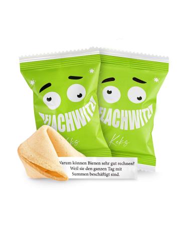 Happiness cookies flat jokes 15 pack green |Happiness cookies Funny flat jokes for children and adults for the party birthday candy bar gift |Cookies freshly baked vegan & made in germany bisquit 15 pieces