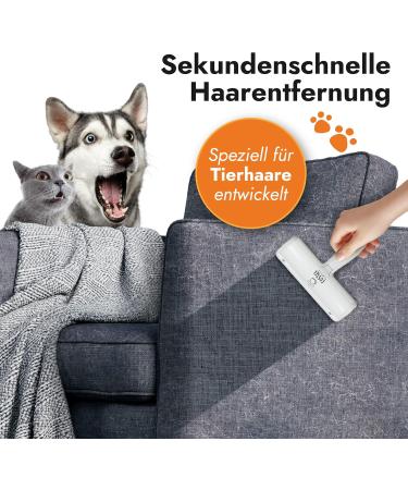 Fusselmonster Lint Roller - Effective Animal Hair Remover for Dogs & Cats | Reusable for Sofa Carpet & Car Cleaning | White - Buy Online on SooperMarket.com