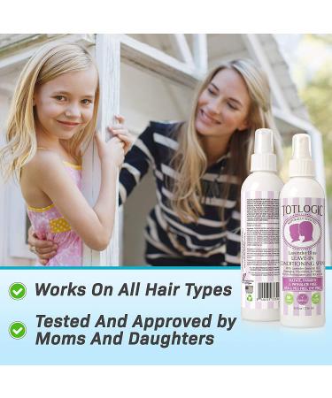 TotLogic Kids & Toddler Detangler Hair Spray, Lavender 8 oz - Natural Leave In Conditioner with Essential Oils - Buy Online on SooperMarket.com