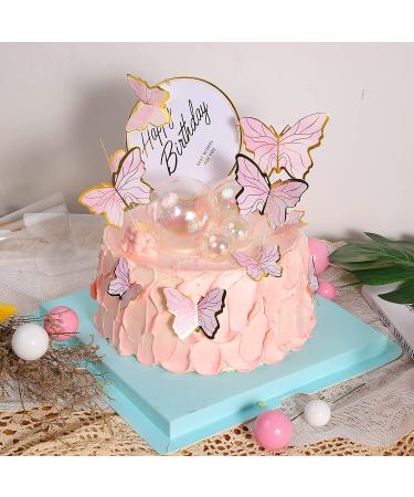 Gold 3D Butterfly Cupcake Toppers - 81-Piece Happy Birthday Cake Decorations - Buy Online on SooperMarket.com