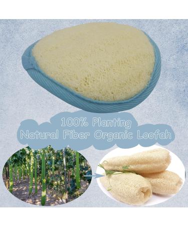 6 Pack Exfoliating Loofah Facial Cleaning Pads - Natural Organic Luffa & Soft Bamboo Terry | Hook & Elastic Hand Strap Scrubber - Buy Online on SooperMarket.com