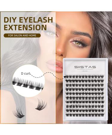 D Curl 120 Cluster 12mm Individual Lash Extensions for DIY False Eyelash Makeup - Natural and Mega Styles - Soft Clusters for Home Use - Buy Online on SooperMarket.com