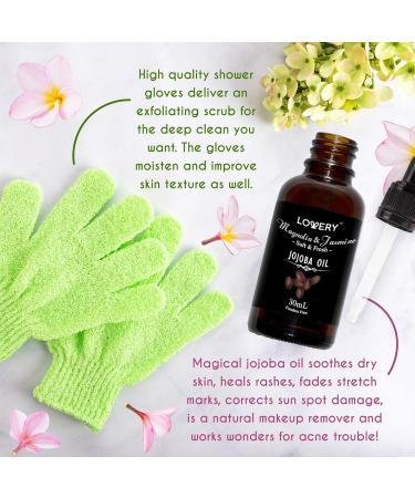 Luxury Spa Bath Gift Set for Women | Magnolia & Jasmine Basket with Jojoba Oil Shower Gel Body Butter & More | Perfect International Gift - Buy Online on SooperMarket.com