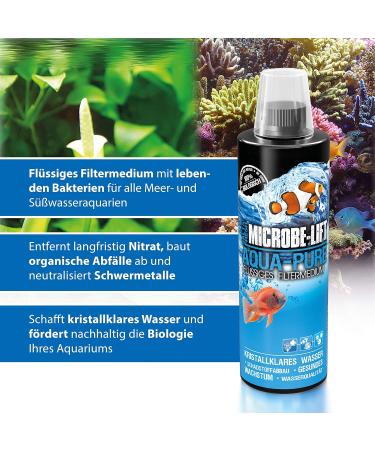 Microbe-Lift Aqua-Pure 473ml - Organic Liquid Filter Medium for Clear Aquarium Water | Sea & Freshwater Treatment - Buy Online on SooperMarket.com