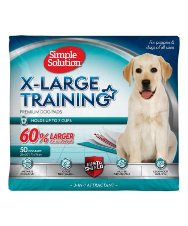 Simple Solution Training Puppy Pads | Extra Large, 6 Layer Dog Pee Pads, Absorbs Up to 7 Cups of Liquid | 28x30 Inches 50 ct