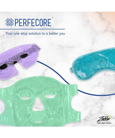Perfecore Facial Mask for Puffy Eyes & Migraine Relief - Hot Cold Compress Pack for Sinus, Headaches, Spa Therapy - Gel Beads Mask for Sleeping, Travel - Green - Buy Online on SooperMarket.com