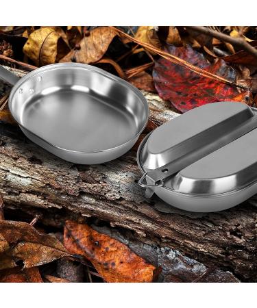 Goetland 304 Stainless Steel US Military Mess Kit Plate Set - Ideal for Camping, Hiking, Picnics, BBQ, and Beach - Buy Online on SooperMarket.com