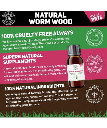 C&G Pets | Natural Worm Wood | Natural Solution For Intestinal Health No Nasty Chemicals | Powerful Colon Cleanse For Dogs Cats Poultry Birds Ferrets Rabbits & Pets - Buy Online on SooperMarket.com