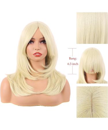 MapofBeauty 20 Long Layered Synthetic Hair Wig with Bangs - Light Blonde - Buy Online on SooperMarket.com