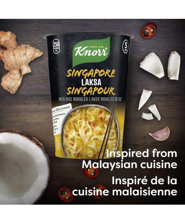 Knorr Rice Noodle Cup for a Light Soup Meal or Snack Ready in 5 mins Singapore Laksa Low Fat Vegetarian and no Artificial Flavours 70 g ( 8 Count ) - Buy Online on SooperMarket.com