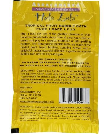 Abracadabra Organic Herbals Bubble Bath - Hula Lula Tropical Fruit 2.5 oz | Luxurious Eco-Friendly Bath Experience - Buy Online on SooperMarket.com