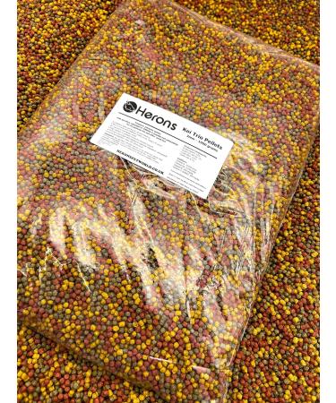 HERONS Koi Trio Pellets 3mm Premium Fish Food - 1Kg | Prebiotic with Spirulina, Omega 3 & Amino Acids | Enhances Color & Growth for Japanese Koi & Pond Fish - Buy Online on SooperMarket.com