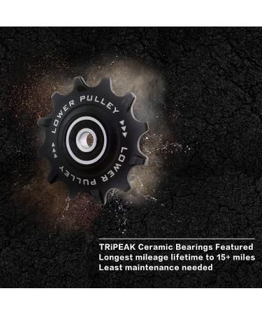 TRiPEAK 11T Steel Bearing Jockey Wheel Pulley Set for 10/11-Speed Sram/Shimano - Black - Buy Online on SooperMarket.com