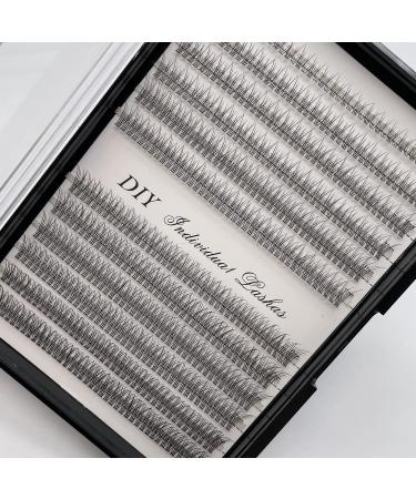 480pcs Individual Lashes Natural Cluster Lashes Fishtail Design 8-14mm Mixed Pack /12 Roots/ D Curl /0.07mm Thickness / Faux Mink Diy Premade Fans Eyelash Extensions (MIX-8-14mm, 12D Lash Clusters) D Curl Fishtail Lashes-0…