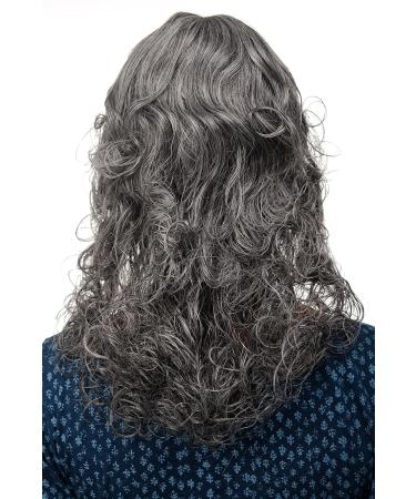 WIG ME UP Ladies Romantic Dark Grey Curly Wig Medium Length 45 cm | Grey-Brown Mix Perfect for Elegance & Style - Buy Online on SooperMarket.com