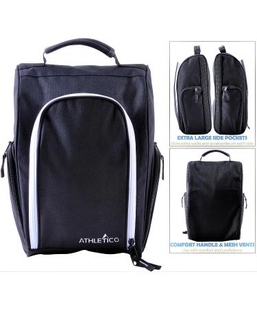Athletico Golf Shoe Bag - Zippered Carrier with Ventilation & Outside Pocket - Black - Buy Online on SooperMarket.com