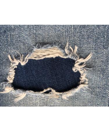 Dark Blue Denim Stretch Jean Patches Super Strong Iron On- by Holey Patches (Assorted Sizes) (2-5" x 5") Dark Blue 2-5" x 5"