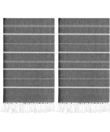 Utopia Towels Pack of 2 Turkish Beach Towel (40x72 Inches), Oversized 100% Cotton Sand Free Lightweight Absorbent Quick-Dry Beach Blanket, Extra Large Turkish Bath Towels for Travel and Pool (Grey) Pack of 2 Grey
