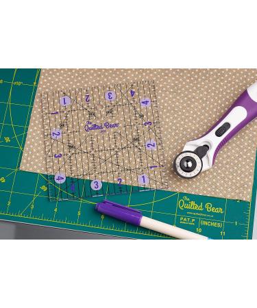 Quilted Bear Quilting Rulers - Transparent Acrylic Non-Slip Patchwork Ruler with Angles - 6 x 12 inches - Buy Online on SooperMarket.com